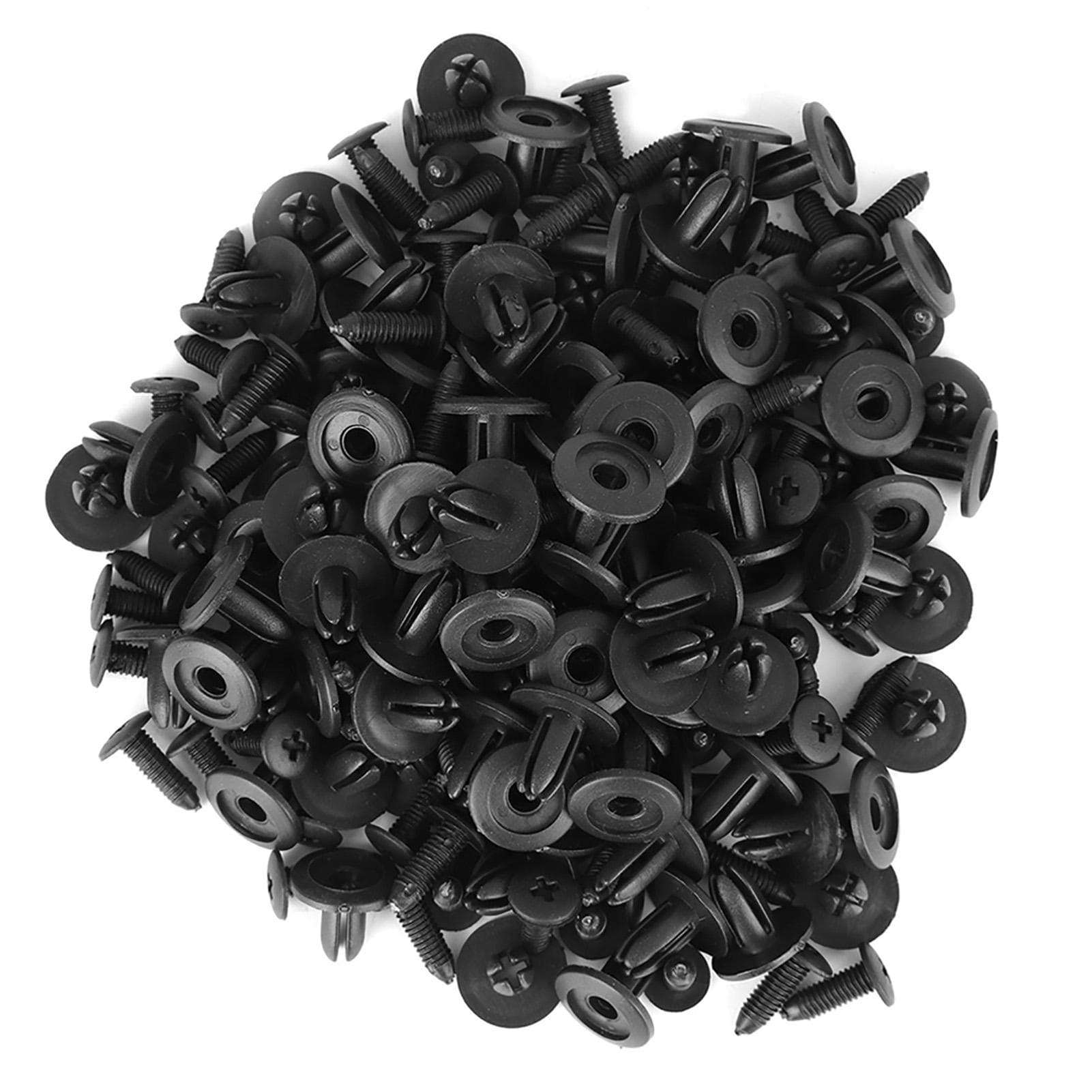100Pcs Car Plastic Rivets 6mm Hole Dia Fastener Fender Bumper Push Pin Clip AP