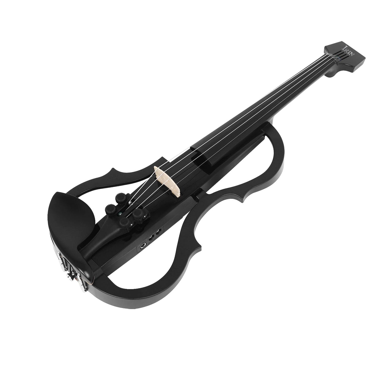 IRIN 4/4 Violin Full Size Set Carbon Fiber Professional Silent Electric Violin for Beginners black