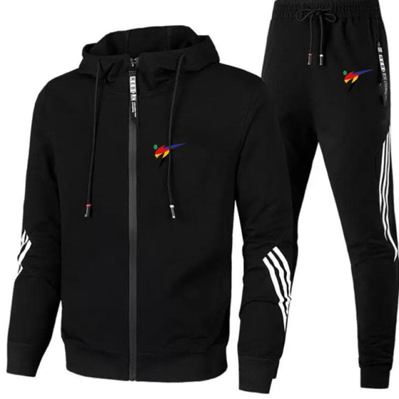 WTF World Taekwondo Federation Print Casual Sportswear Suit Mens Hoodie and Trousers Two-piece Zipper Sweatshirt Sweatpants Suit XXL