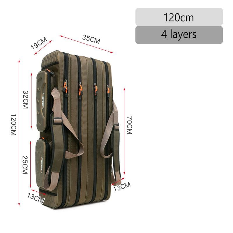 2/3/4 layer 80/90/100/120/125/130CM Fishing Bag Fishing Rod Reel Lure Pole Storage Bag Case Fishing Gear Tackle 4 Layer 120cm