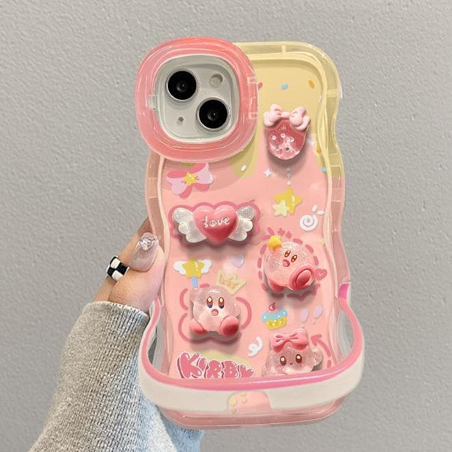 Cute Star Kirby Applicable Apple 15 Mobile Case IPhone 14 Three-dimensional 13 Dual Stand 11 Niche 16pro HUAWEI P30