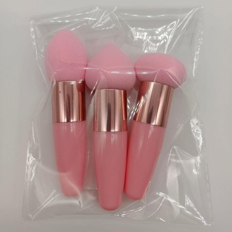 Makeup Sponge Beauty Foundation Blending Sponge Makeup Sponge Wedge Foundation Sponges With Handle Cosmetic Blender pink