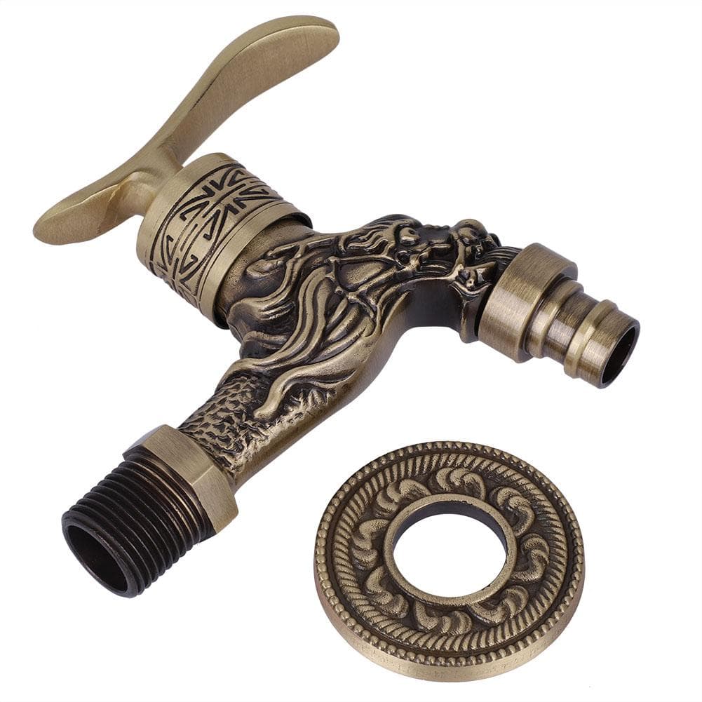 G1/2 Antique Brass Laundry Bathroom Washing Machine Wall Mounted Water Faucet Single Cold Tap
