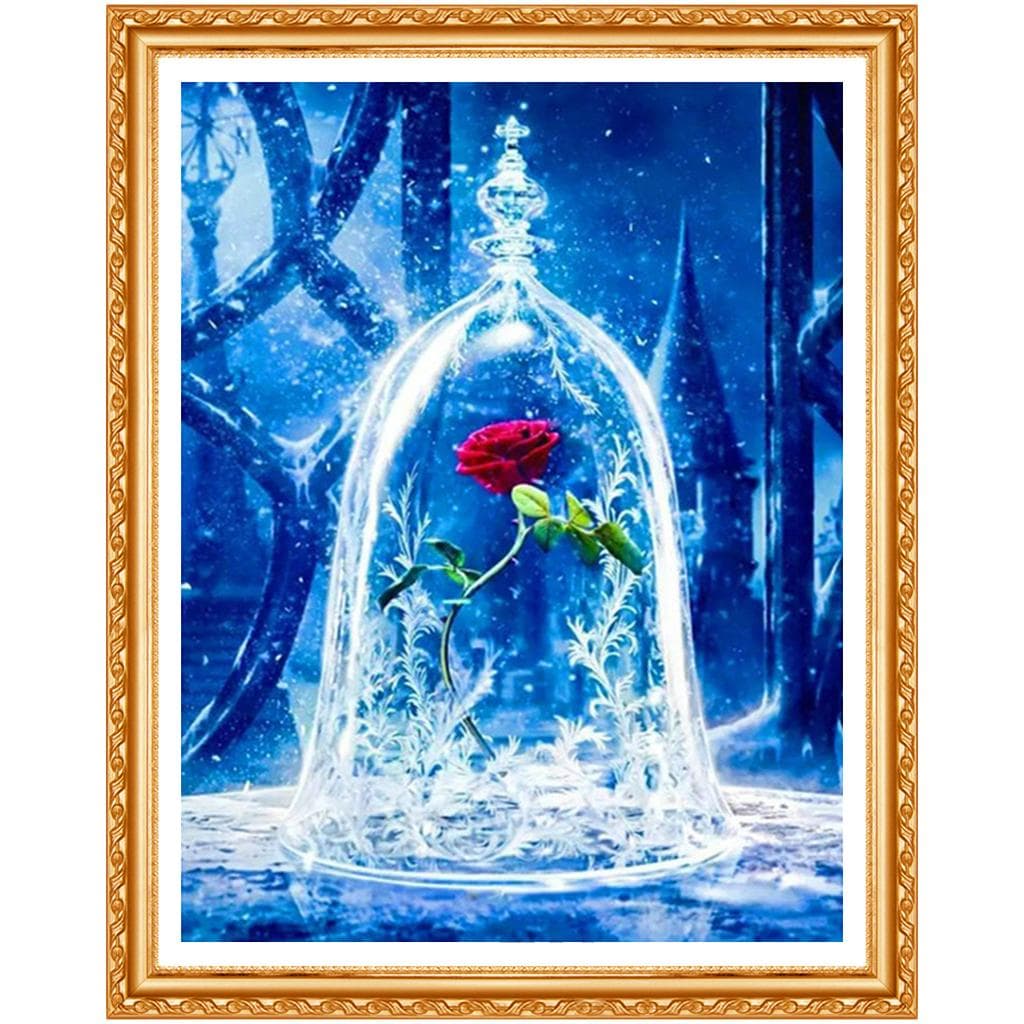Full Round Diamond Embroidery Red Rose Flower ,Diamond Painting Cross Stitch Rhinestone Home Decor 20X30CM