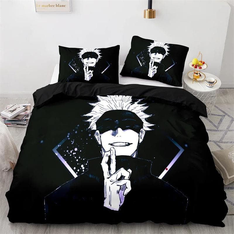 Anime Jujutsu Kaisen Satoru Gojo Duvet Cover Set King Queen Double Full Twin Single Size For Kids Teens Bedding Set 150x200cm 3pcs