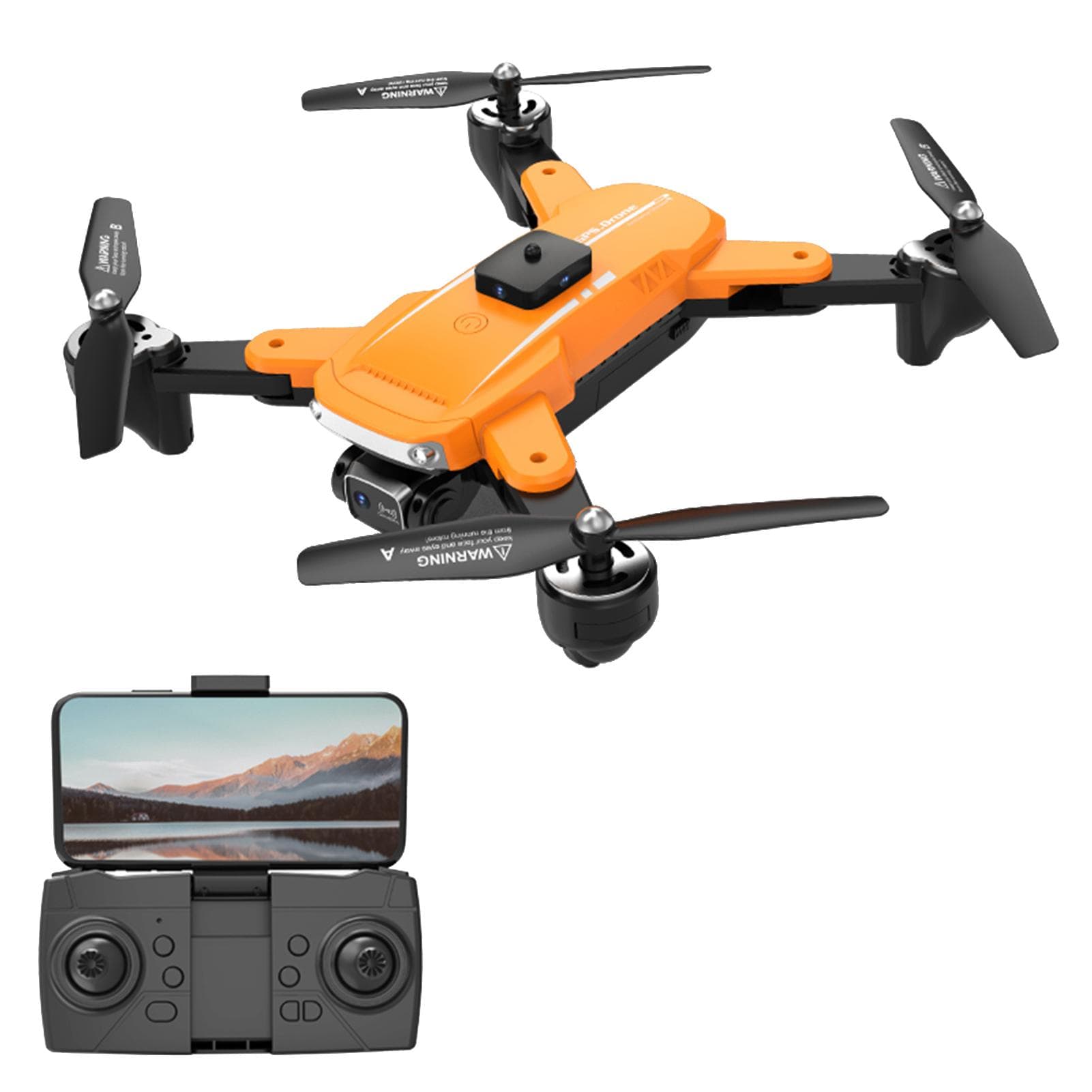 RC Drone with Camera 4K Dual Camera RC Quadcopter with Function Obstacle Avoidance Optical Flow Location Gesture Control 2 Battery 1 battery orange
