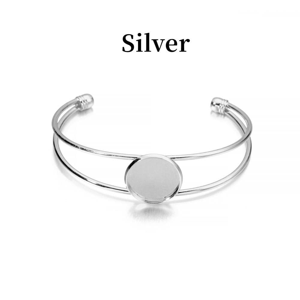 18 20 25mm Gold Bangle Cabochon Base Cuff Bracelet Blank Tray Bezels Setting Cabochon Supplies For Jewelry Making Finding 20mm