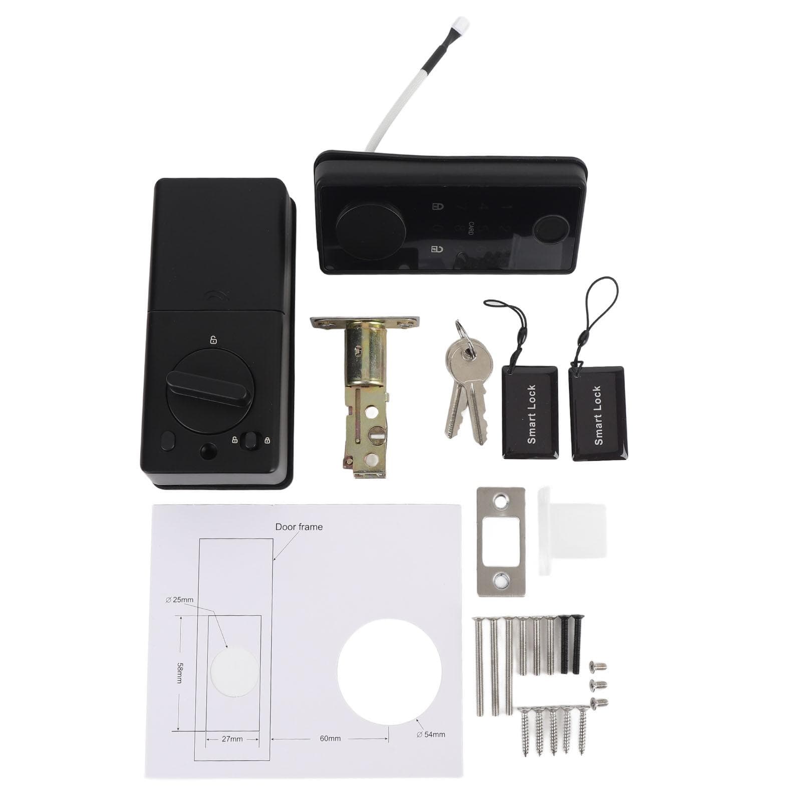 Smart Fingerprint Door Lock with Password Key APP Card 5 Unlocking Ways Electronic Biometric Door