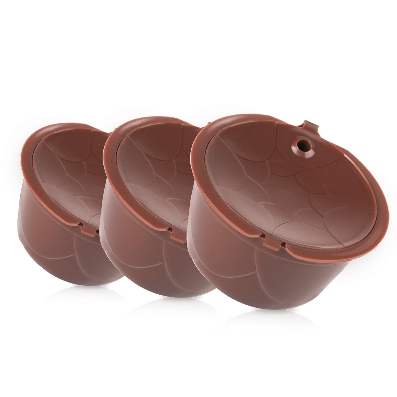 3PCS Reusable Coffee Pods Refillable Coffee Capsules Compatible with Dolce Gusto Refillable Coffee brown