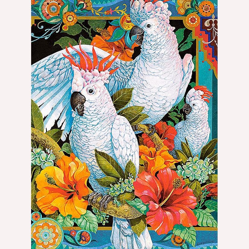 5d Diy Diamond Painting Animal Parrots Full Round Diamond Embroidery Cross Stitch Wall Painting 20X30CM