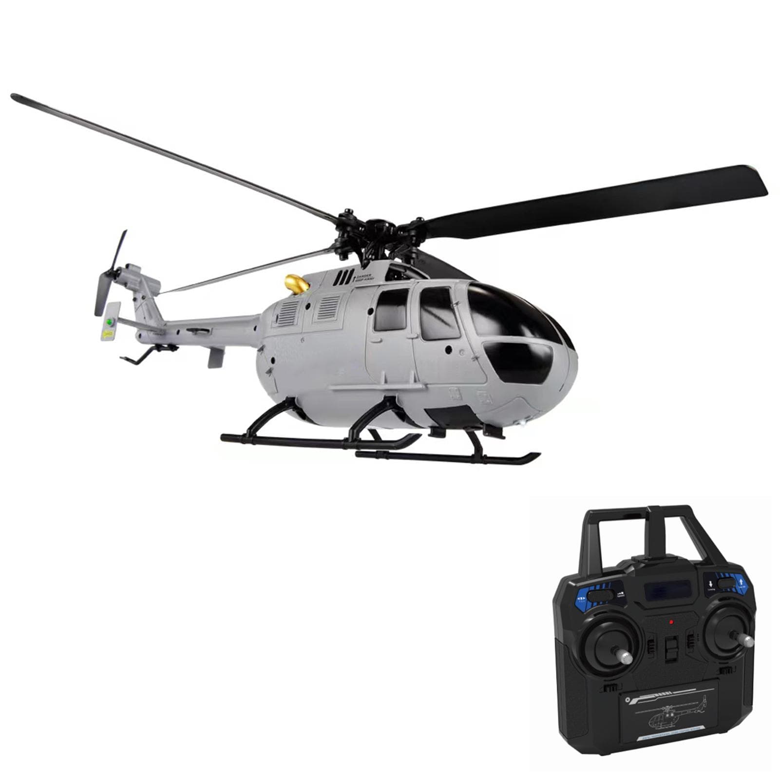 RC Helicopter RC Drone Single Propeller Without Ailerons 6-axis Gyro Stabilization RC Airplane 1 battery dark gray