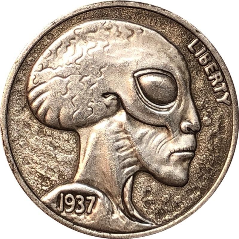 1937 Alien USA UNITED STATES Hobo Nickel Commemorative Collectible Souvenirs Silver Coins