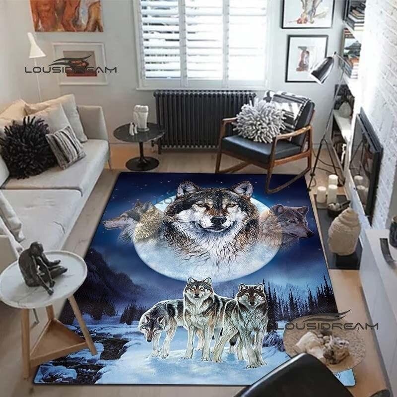 Wolf art Carpets and Rug 3D printing animal Carpet Floor Mat Living Room Bedroom Large Area Soft Carpet Kids Room Rug 40cm x 60cm