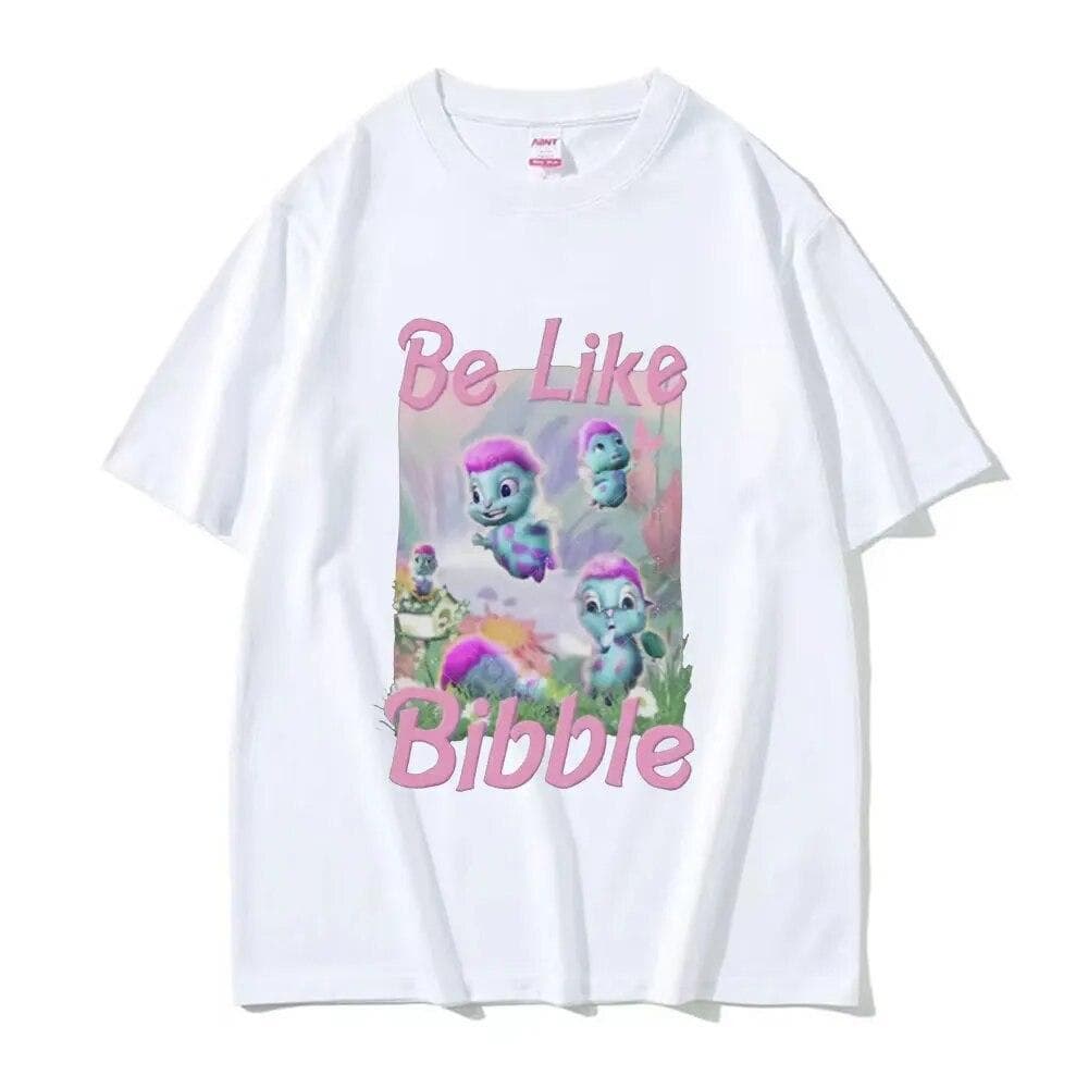 Limited Cute Bibble Graphic Print T-shirts Unisex Women Retro Fashion Oversized T Shirt Unisex Cozy 100% Cotton Short Sleeve T-Shirt M