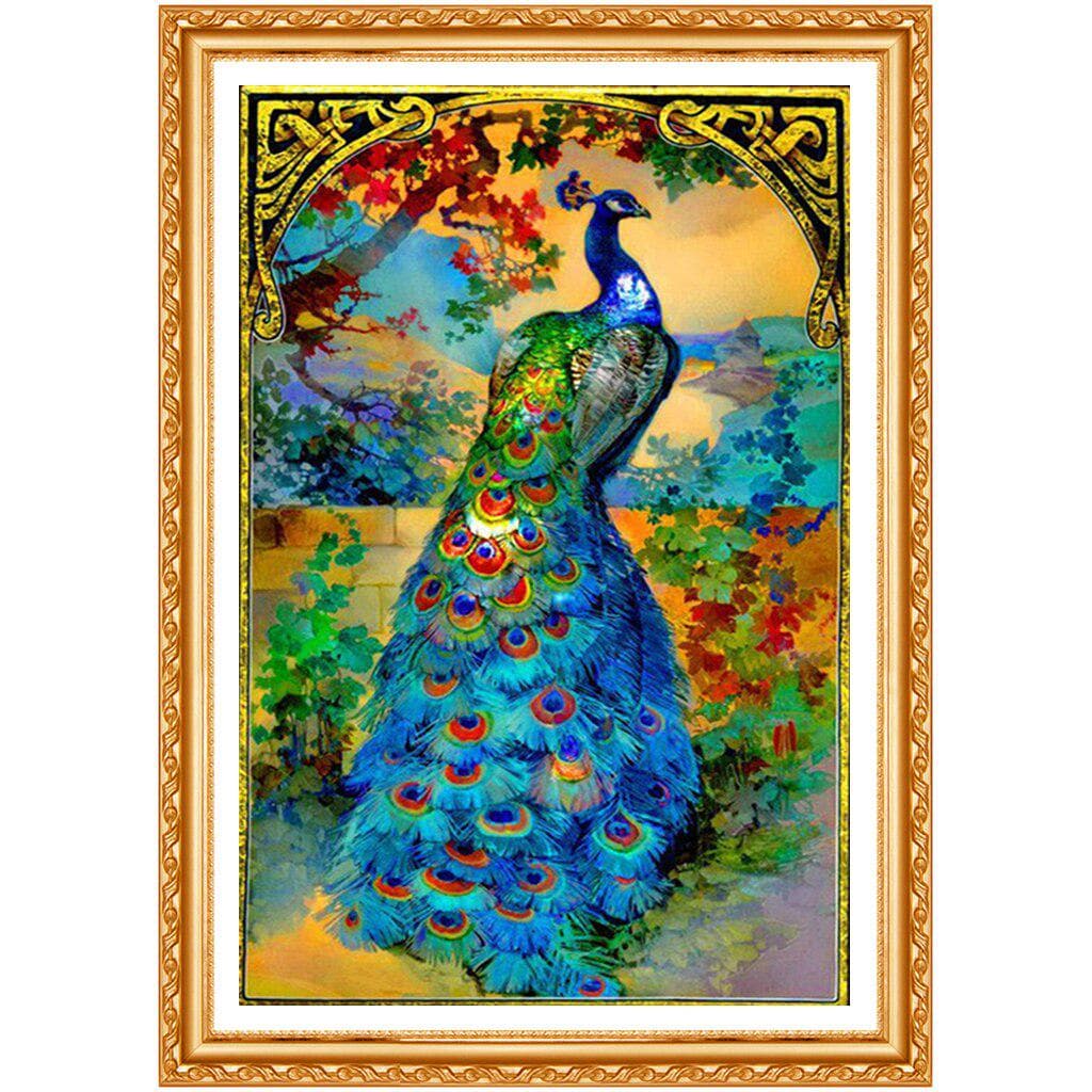 Diamond Painting Beautiful Peacock Crystal Needlework Diamond Embroidery Full Diamond Animal Decor 20X30CM