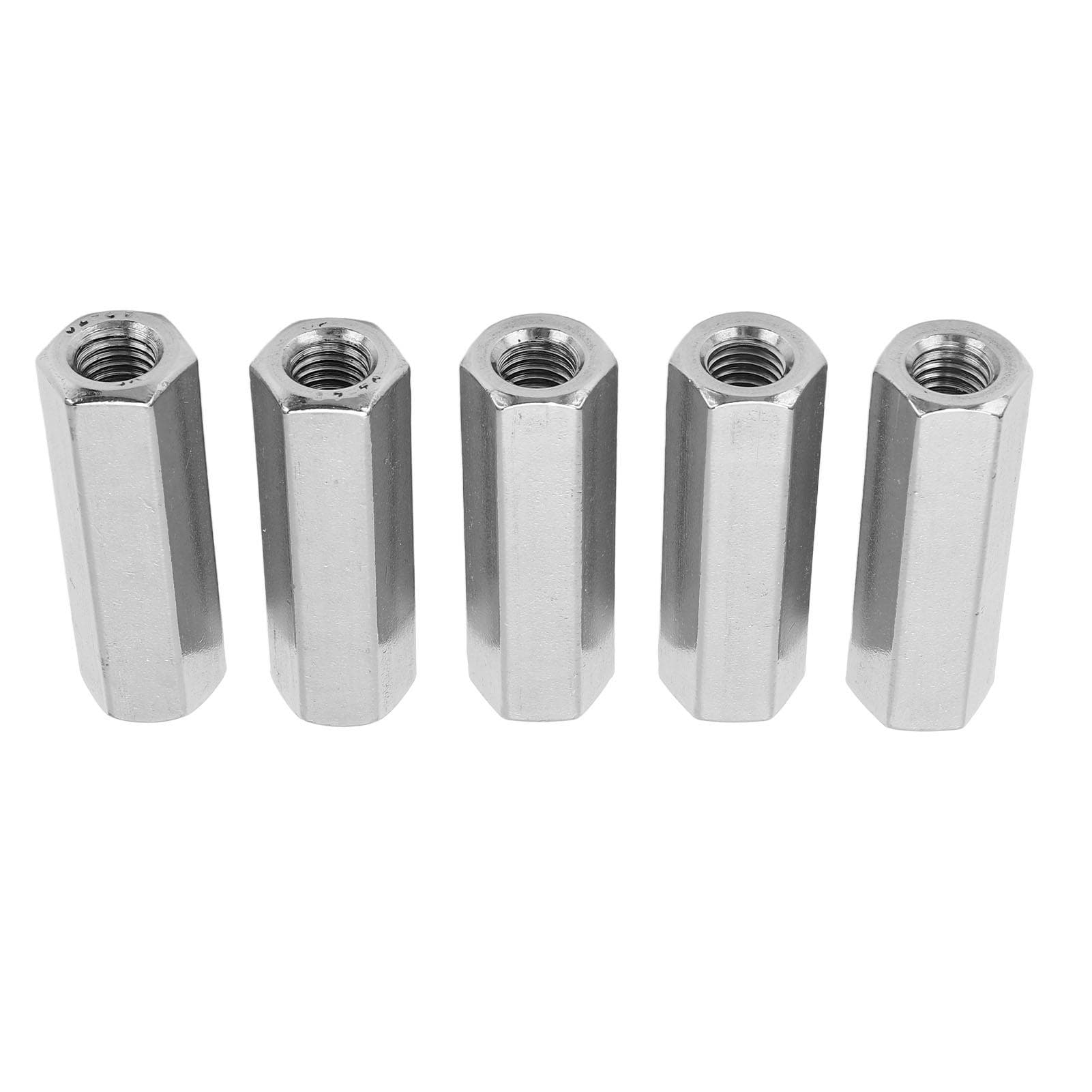 5 Pcs Hex Coupling Nut M10x1.5 L55mm 304 Stainless Steel Rustproof Anti Corrosion Hex Connection