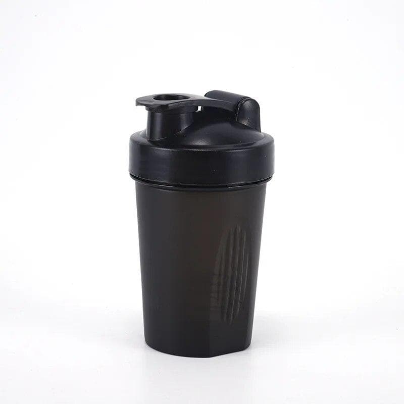 Sports Water Cup Portable Protein Powder Meal Replacement Milk Shake Stirring Cup 400ml Plastic Fitness Shaker Cup Male black