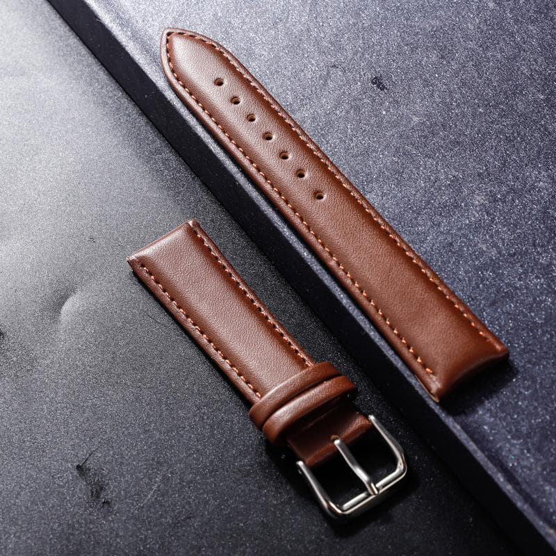 12mm 14mm 16mm 18mm 20mm 22mm Genuine Leather Strap Bracelet Watch Band Watch Accessories Women Men Belt Band 12mm brown