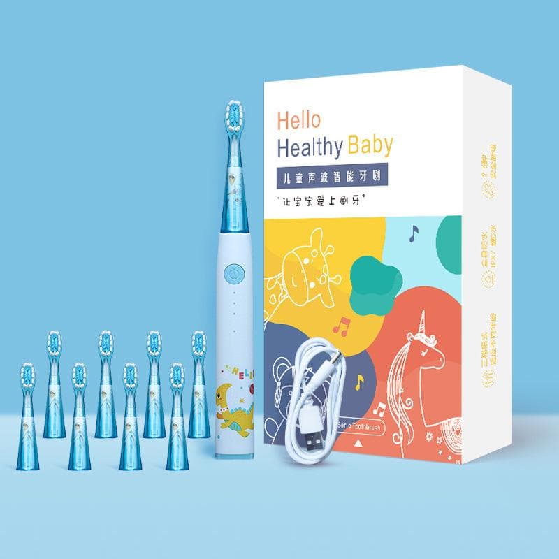 Creative Washing Gifts Children's Electric Toothbrush Portable Sonic Charging Soft Hair Cartoon Toothbrush Standard 2 brush heads