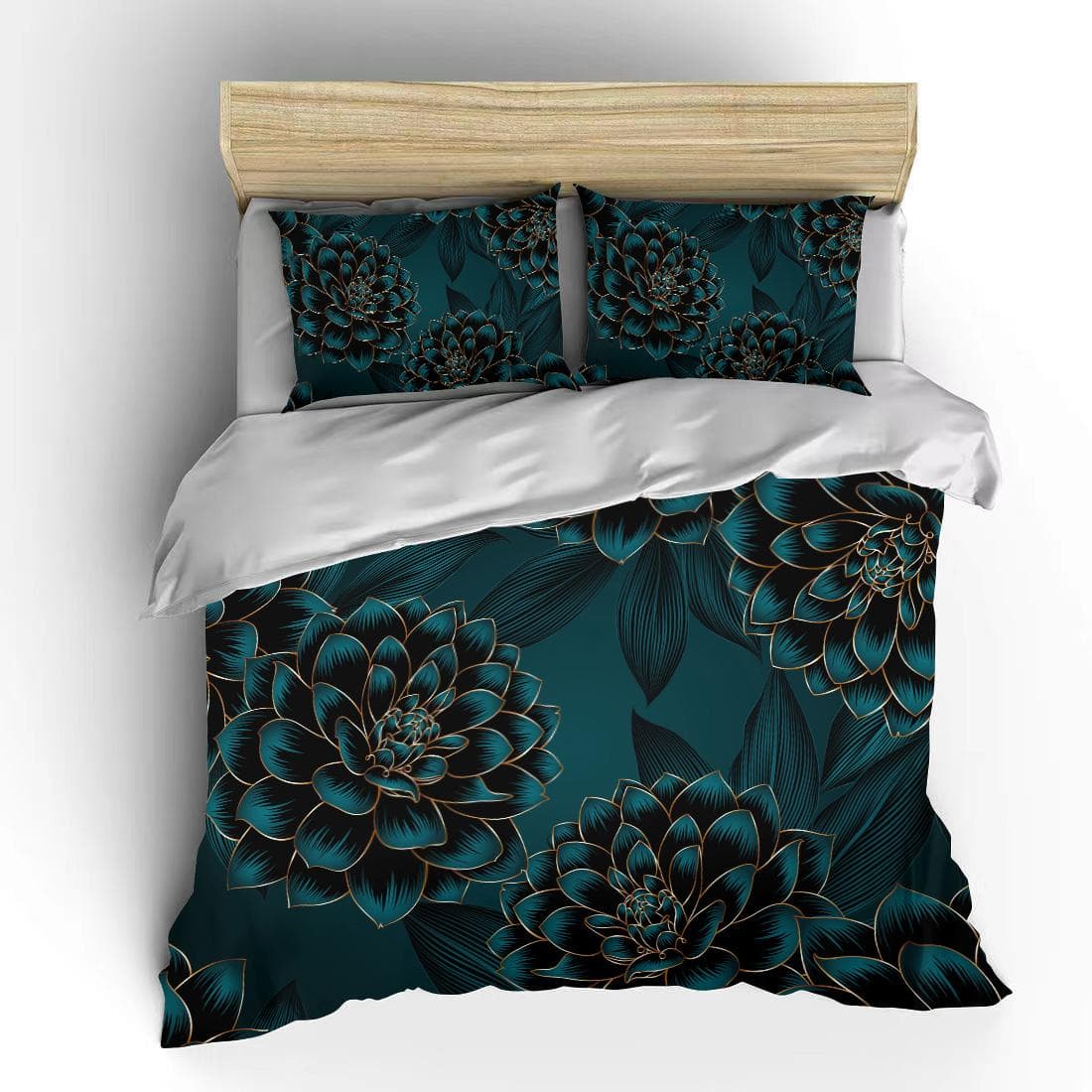 Botanical Flower Double Bed Duvet Cover Bed European Bedding Sets Home Textiles Luxury Pillow Cases Bedroom Bedding EU single(135x200cm)