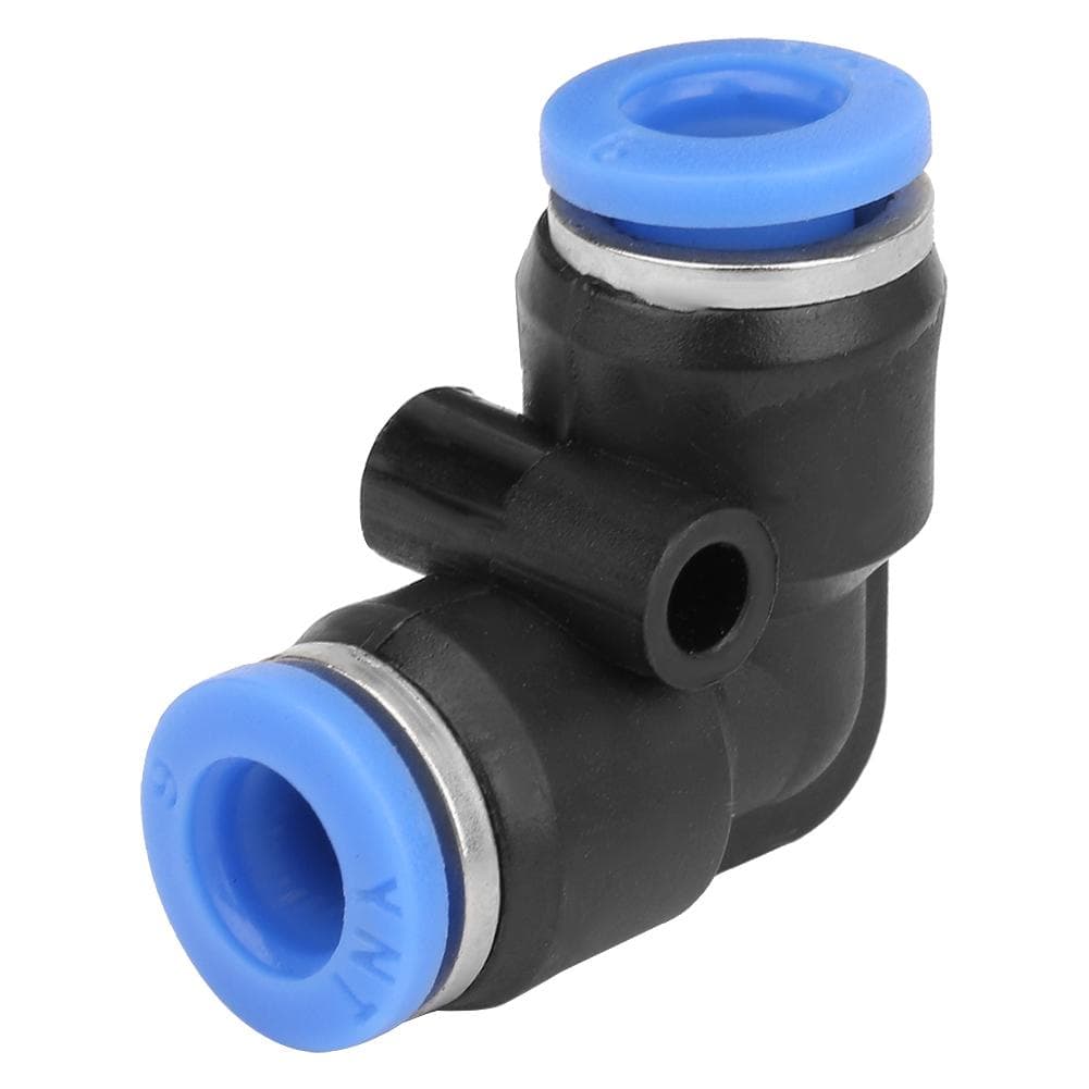 10Pcs Plastic Equal Elbow Quick Connect Pneumatic Air Hose Tube Push Fitting PV6 (6mm)