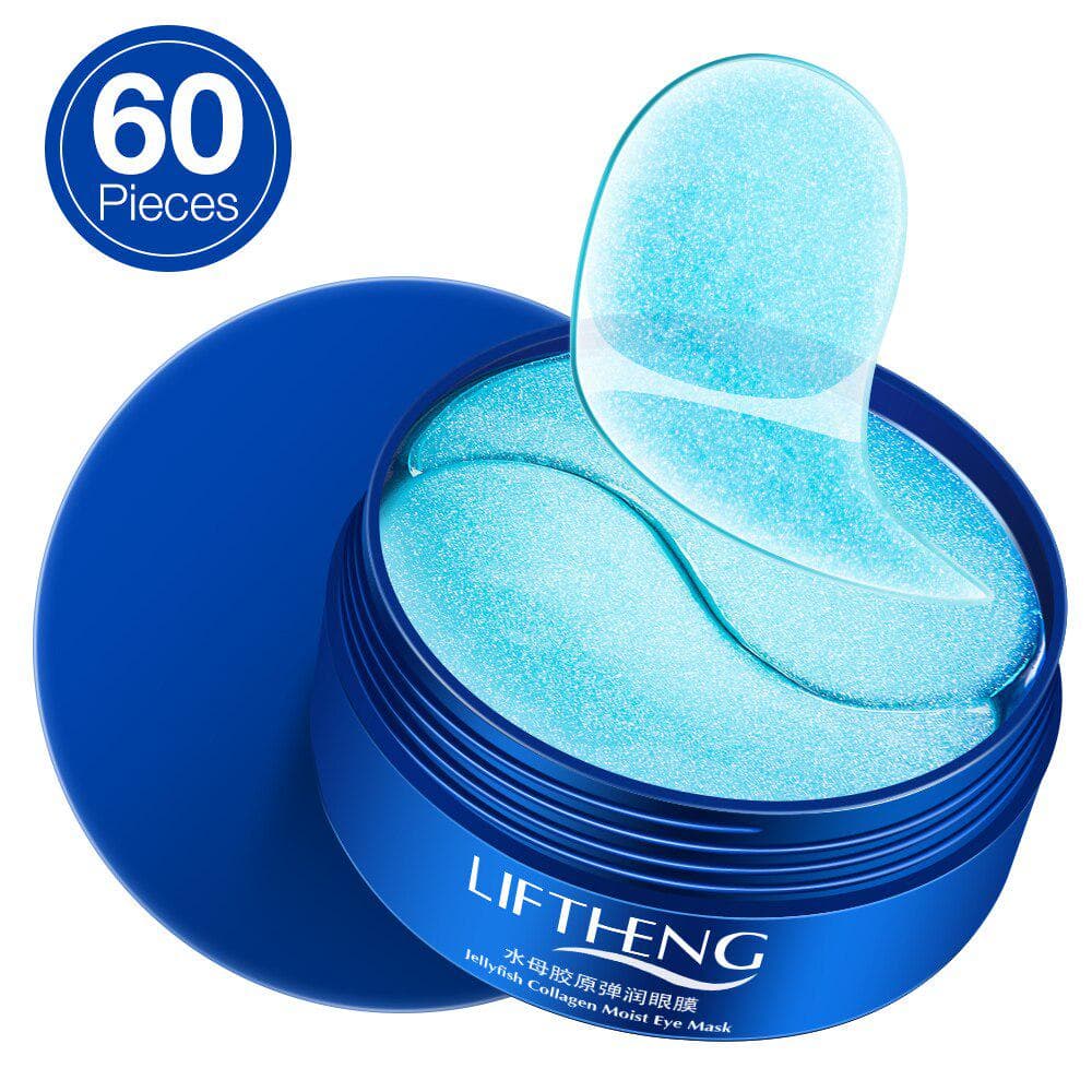Anti Aging Collagen Eye Mask Blue Gel Sleep Eye Patches Dark Circle Remove Wrinkle Whitening 60pcs