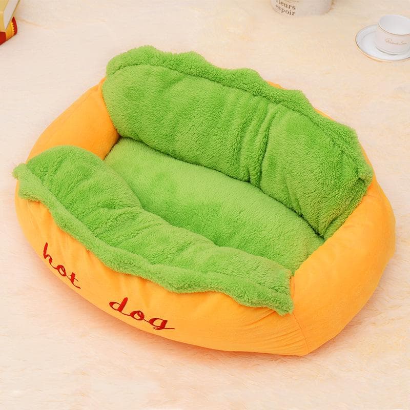 Hot Dog Shape Pet Bed Innovative Removable Autumn Winter Warm Dog Sleeping Mat for Cats Dogs S