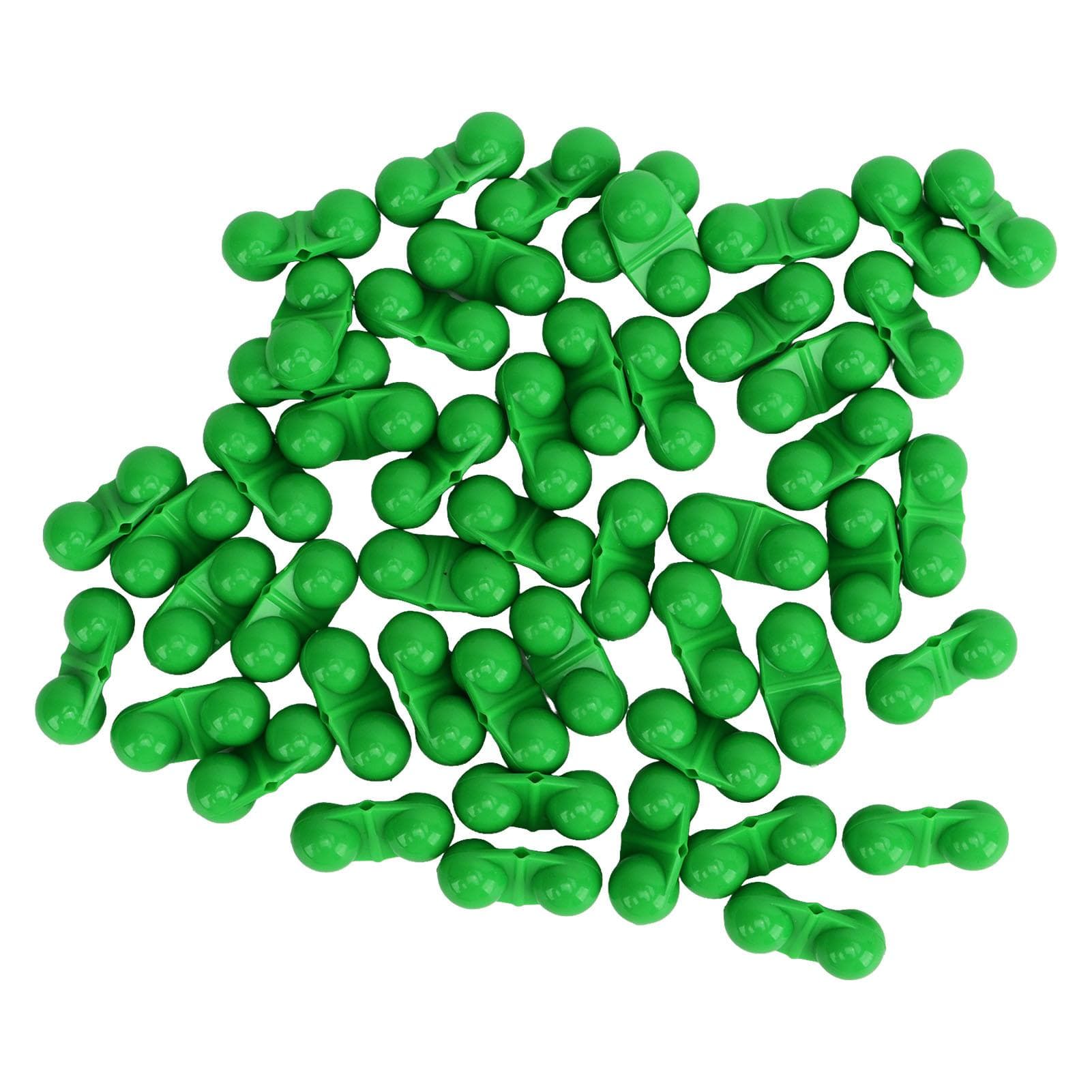 50PCS Fishing Double Rattle Metal Sea Fishing Attractor Bell Beads with Plastic Case for Luring green