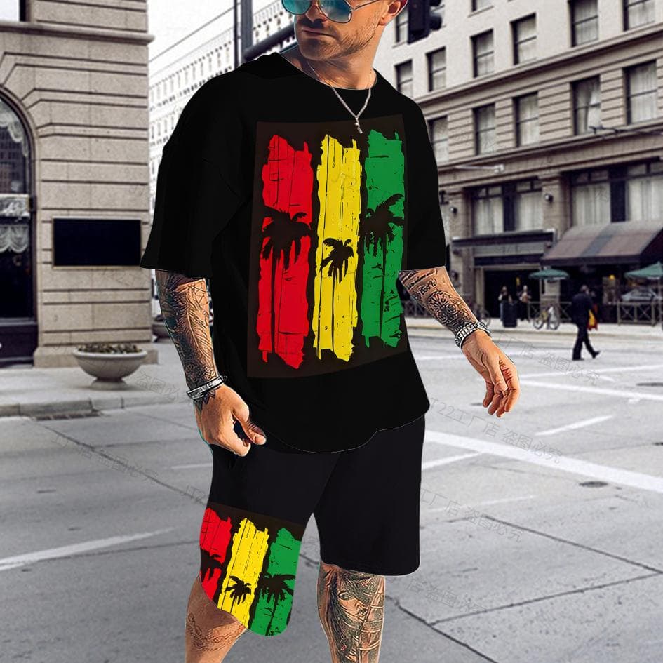 Summer BoB Marley Reggae T Shirt Sets Fashion Jogging Short Sleeve Harajuku Suit Men Tracksuit 3D Printed Breathable Clothes 6XL XXXL