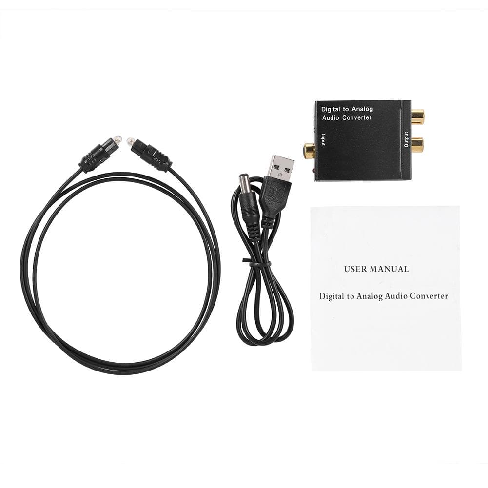 Conversor De Audio Digital Optico A Analogico Coaxial Adaptador RCA Convertidor white