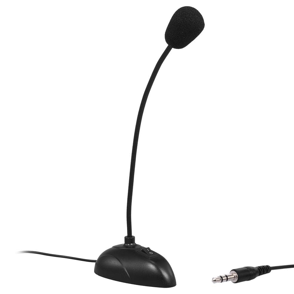 Computer Microphone Desktop Capacitive Microphone Wired Microphone 3.5mm Interface for Lecture black