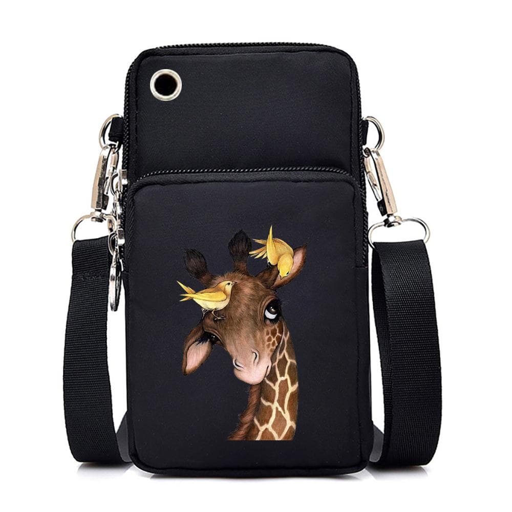 Funny Giraff Graphics Mini Mobile Phone Bag Cute Animal Women's Messenger Purses and Handbags Bag All Match Women Crossbody Bag