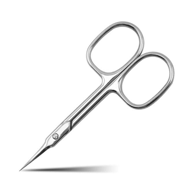 Manicure Scissors Cuticle Regrowth Cut Curved Tip Nail Pedicure Grooming Professional Stainless Steel Dead Skin Remover silver