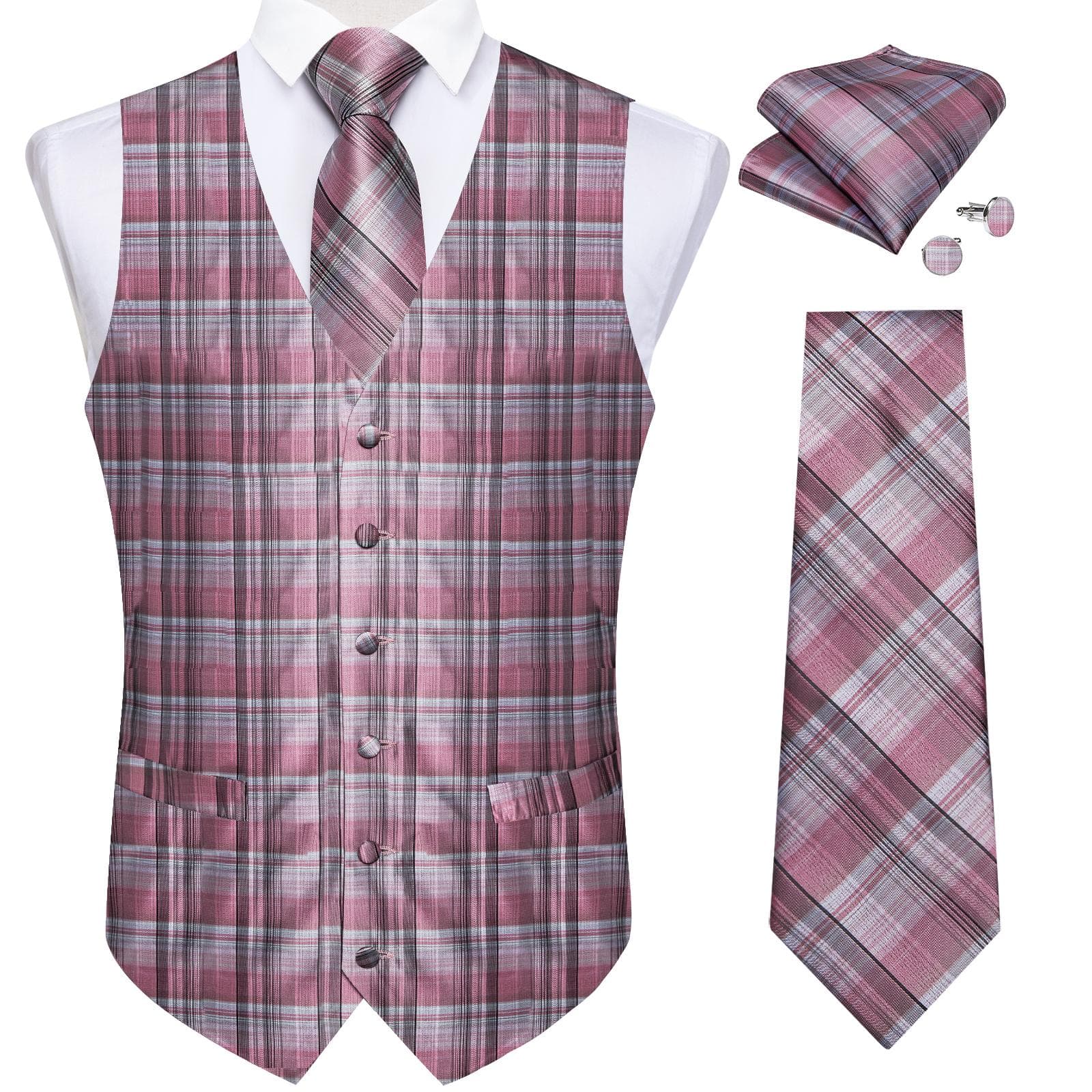 Mens Waistcoats Vest Set Red Blue Black Purple Paisley Waistcoat Dress Wedding M