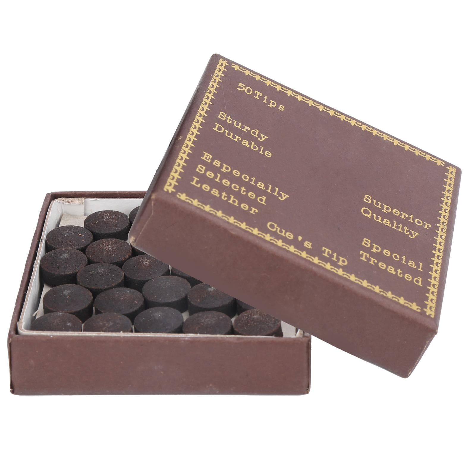 50pcsbox 12mm Cue Tips Kit Snooker Red Leather Cue Stick Tips for Pool Eight Nine Ball