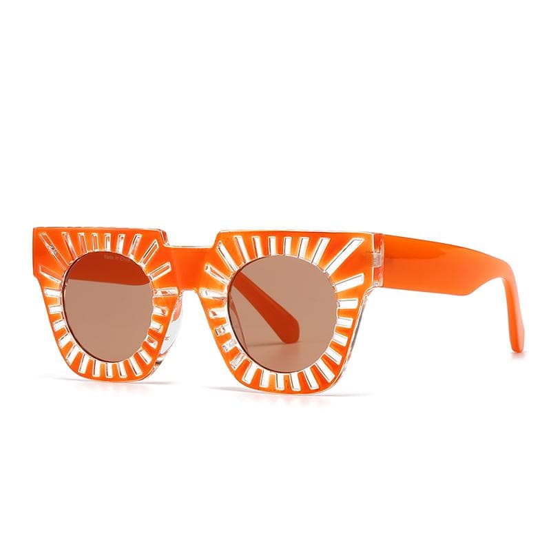 Popular Square Sunglasses with Rice Nail Design European American Street Photography Ins Fashion Trendy
