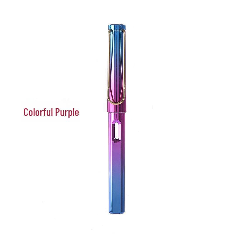 Colorful Student Fountain Pen with Replaceable Ink Capsule for Calligraphy and Correct Writing Posture +30 Black Ink Cartridges