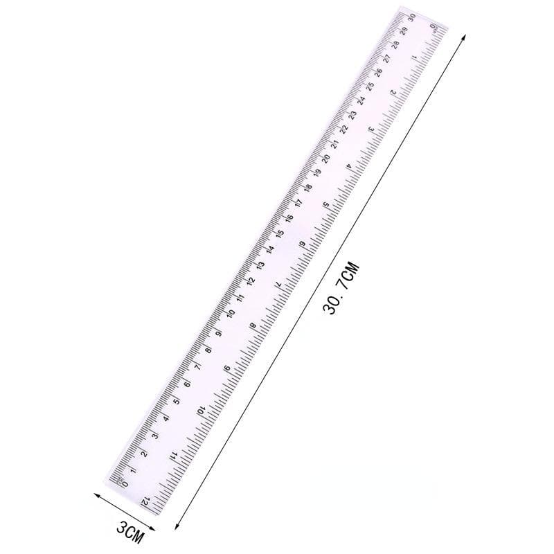 20/30/40/50cm Straight Ruler Creative Transparent Hard Plastic Ruler Student Supplies School Supplies Office Accessories 30cm