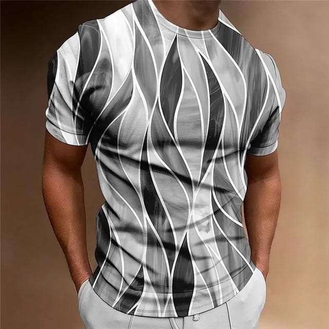 T-Shirts For Men Casual 3D Abstract Print Short Sleeve Tops Fashion O-neck Prints Graph Tees Y2k Oversized Men's Clothing Tshirt 3XL