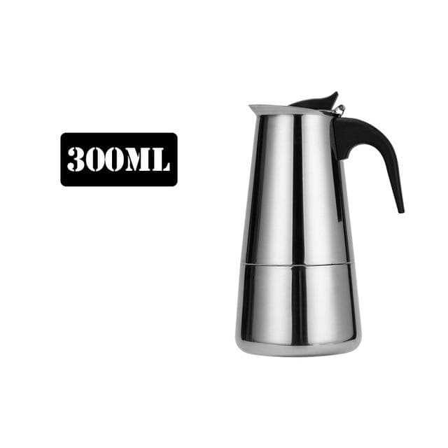 Stainless Steel Coffee Maker Moka Pot Geyser Coffee Makers Coffee Pot Espresso Maker Brewer Latte Coffee Tools Percolator Stove 300ML