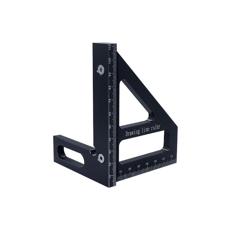 Carpenter Square -Woodworking Square Protractor Aluminum Miter Triangle Ruler 3D Multi Angle 45/90 Degree Layout Measuring Ruler black