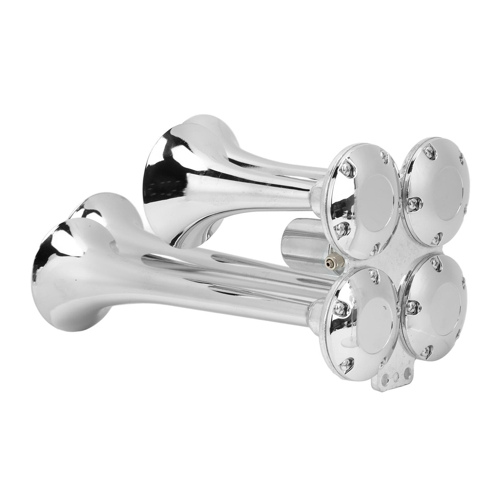 4 Trumpet Air Horn Super Loud 135DB Chrome Plated Zinc for 12V24V Semi Pickup RV SUV