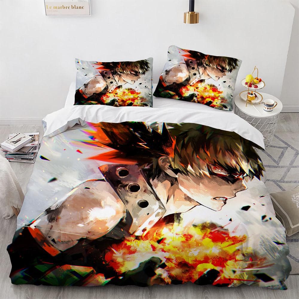 New Anime My Hero Academy Bedding Set Anime Characters Duvet Cover 3D Cartoon Polyester Quilt Cover Queen King Size Kids Boys 70x133cm 2pcs