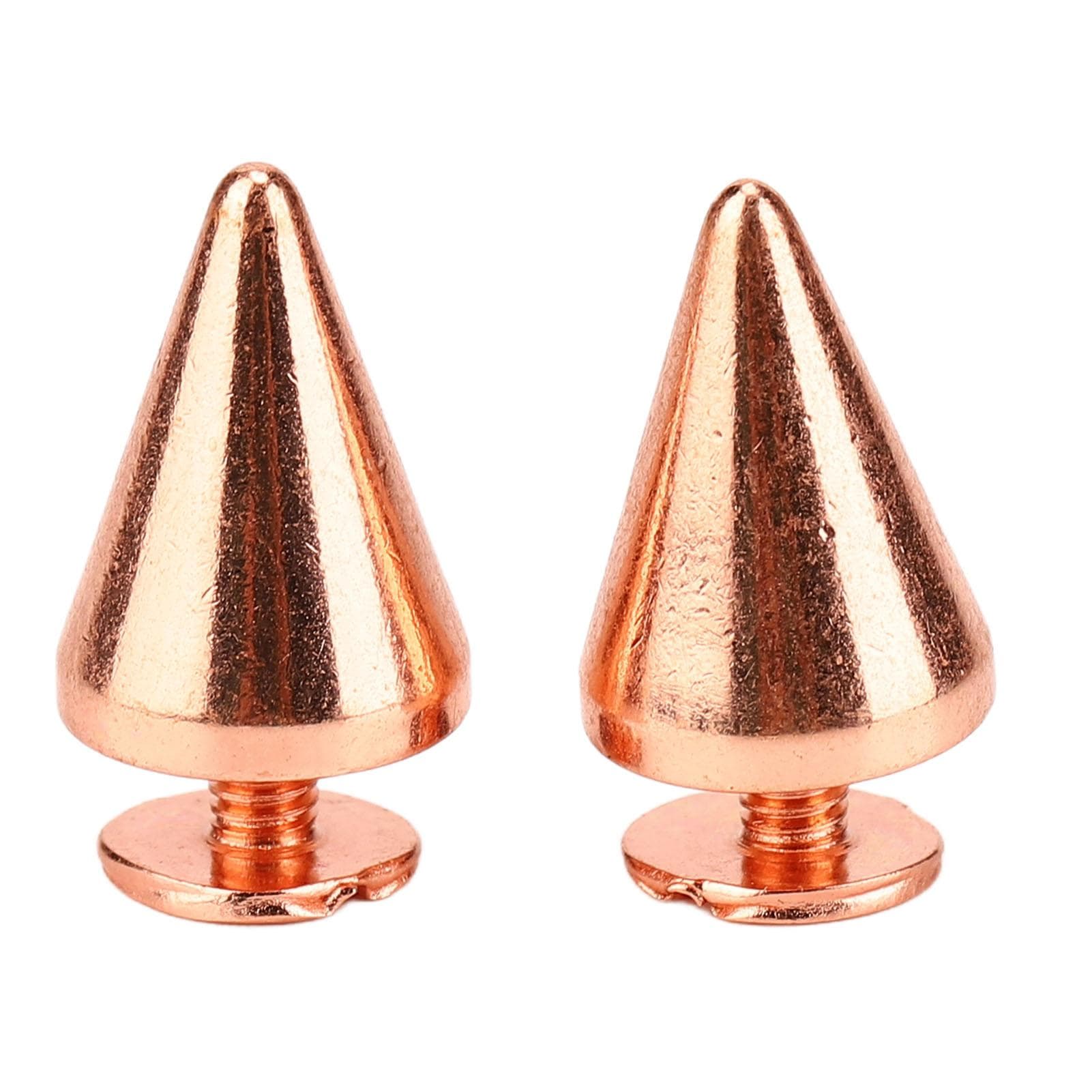 100 Sets Punk Cone Spikes Studs Electroplating Rose Gold Punk Cone Spiked Screw Rivets DIY Punk 9.5x15mm