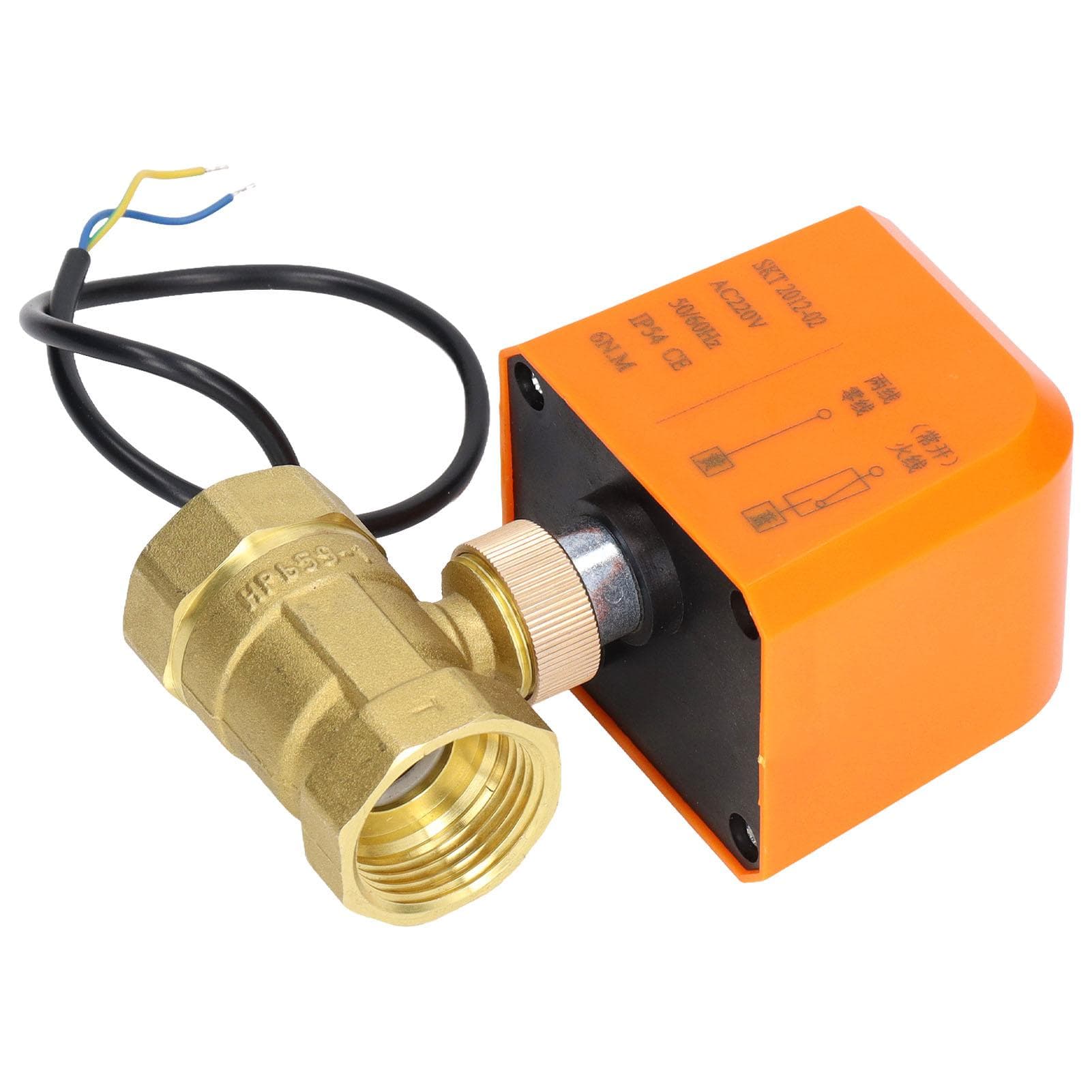 Motorized Ball Valve 2 Wire 2 Way Normally Open DN25 Brass ABS Synchronous Motor AC220V