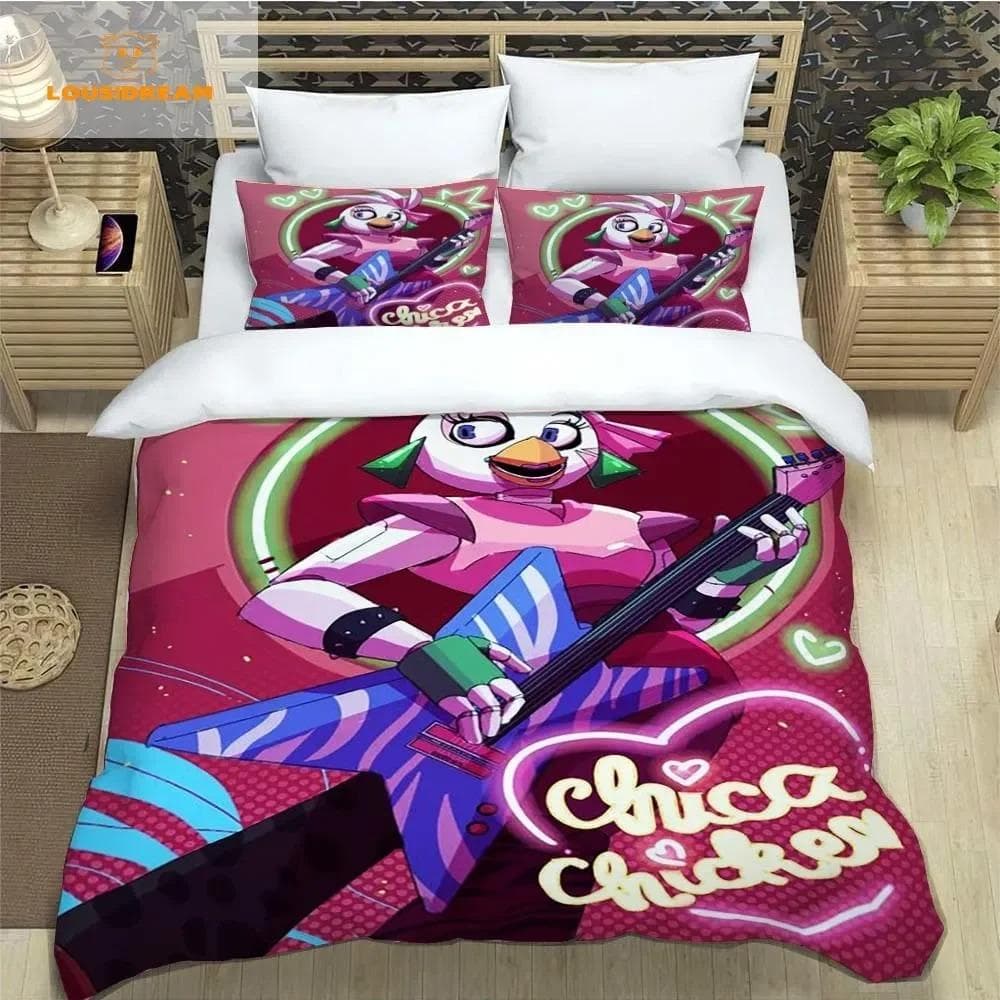 F-Five-Nights At Freddy´s FNAF Bedding Sheet Set King Twin Double Boys Bedding Mircofiber or Polyester Duvet Cover AU King(245x210cm)