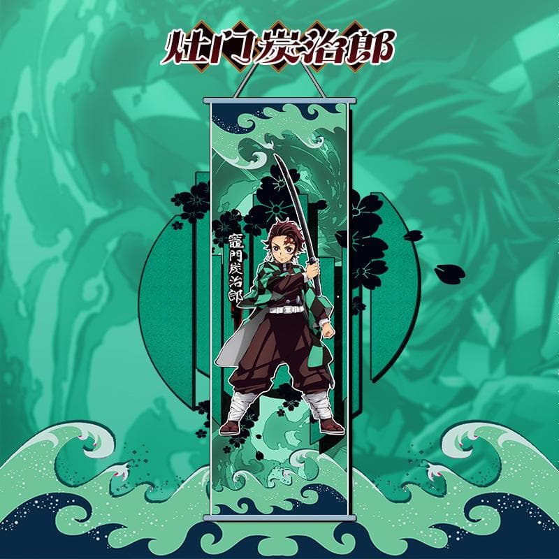 Demon Slayer Wall Chart Anime Kamado Tanjiro Nezuko Canvas Poster Modern Home Decoration Living Room Pendant Gift