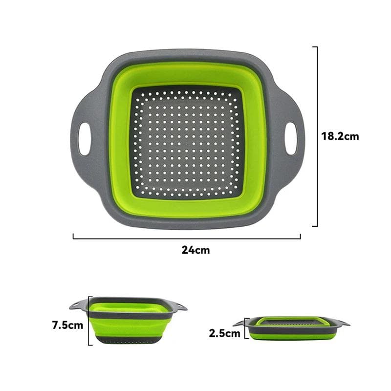 1Pcs Silicone Folding Drainer Basket Fruit Vegetable Foldable Colander Kitchen Strainer for Food Pasta Kitchenware Drain Device Small Size