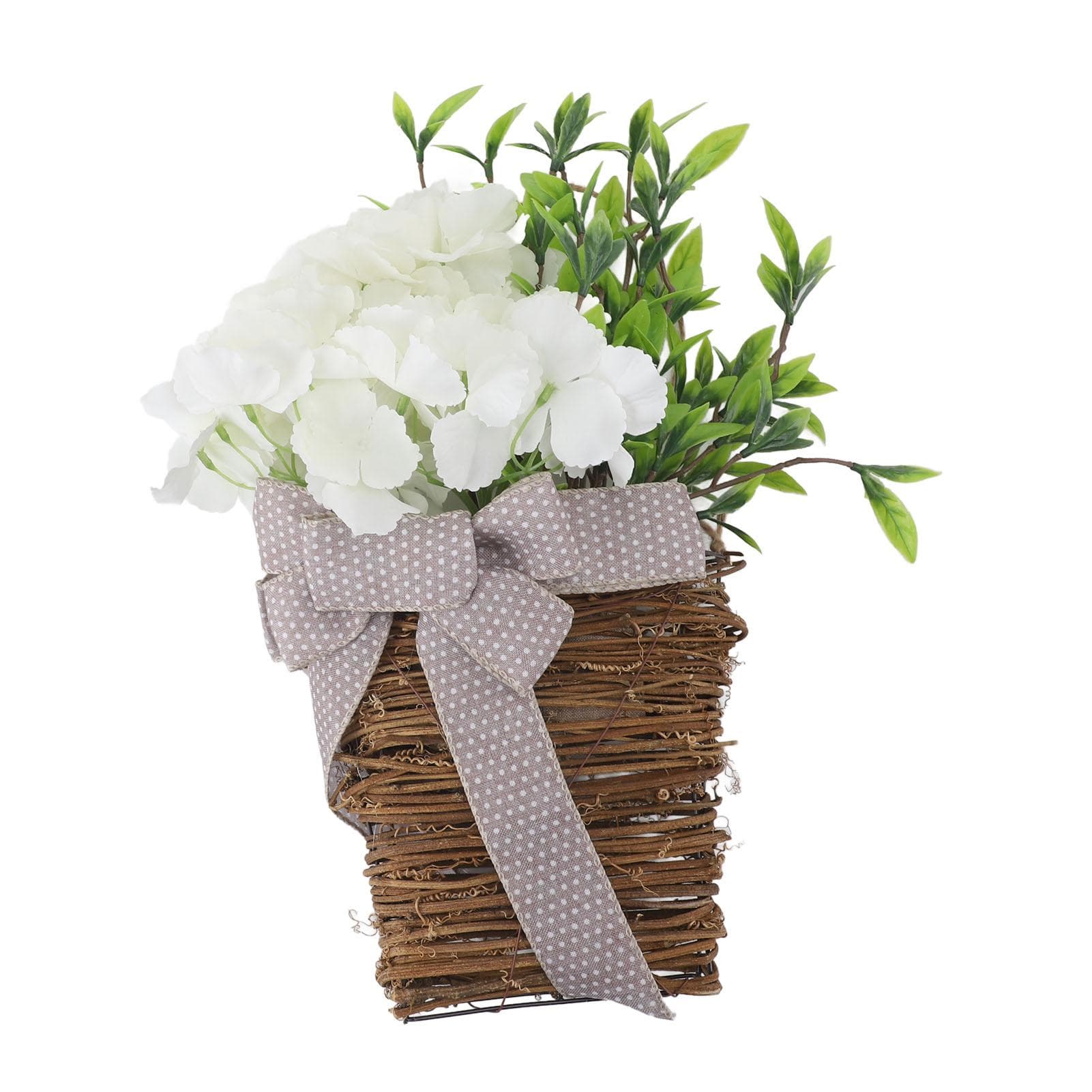Hydrangea Door Hanger Basket Decorative Door Hanging Basket Wreath Front Door Artificial