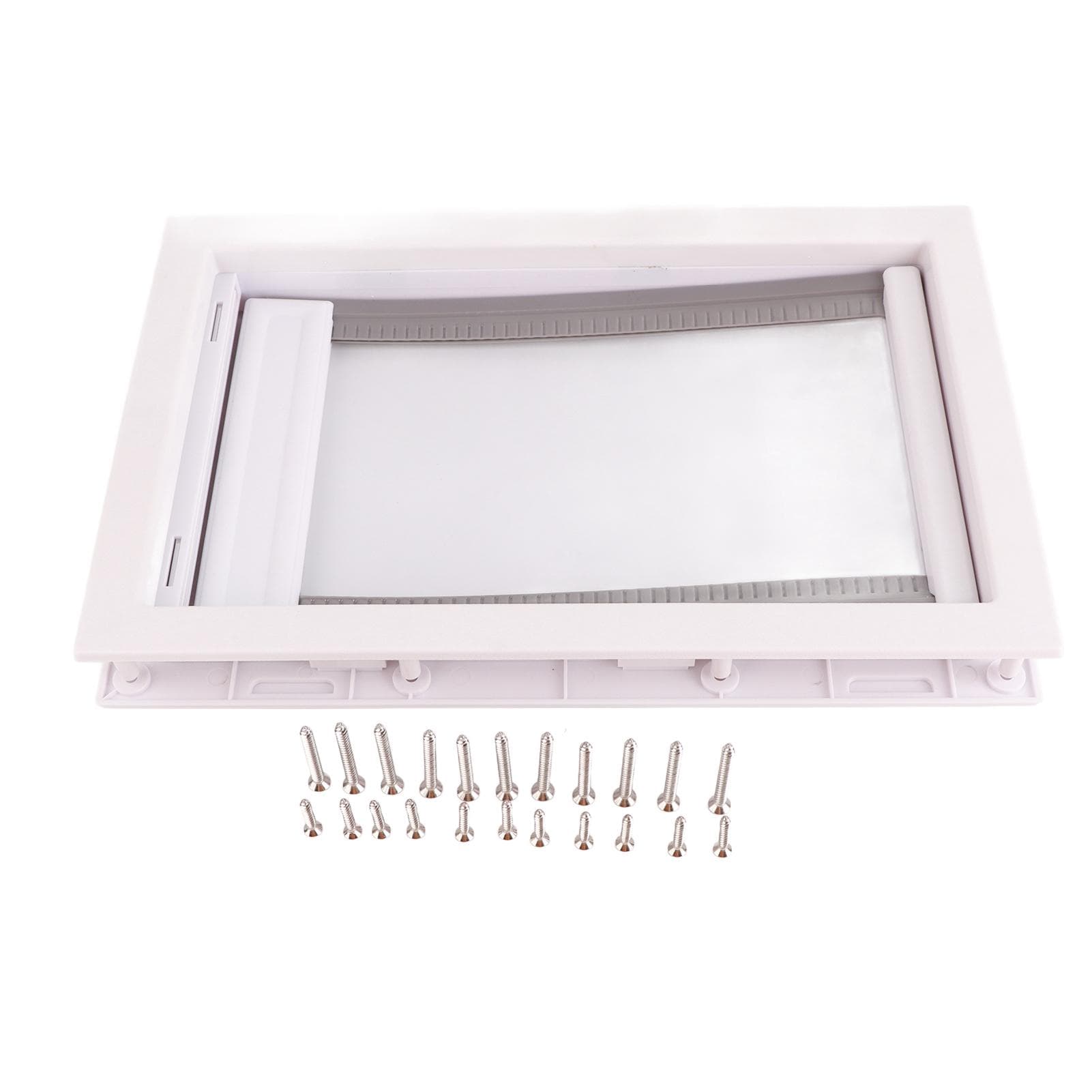 Plastic PVC Pet Door Magnet Automatic Closing Door Bothway Security Accessory for Cat Dog M white